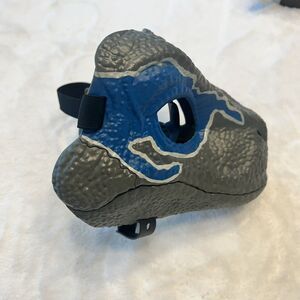 Dinosaur Mask Moving Jaw Velociraptor Animal Mask Dino Mask with Blue